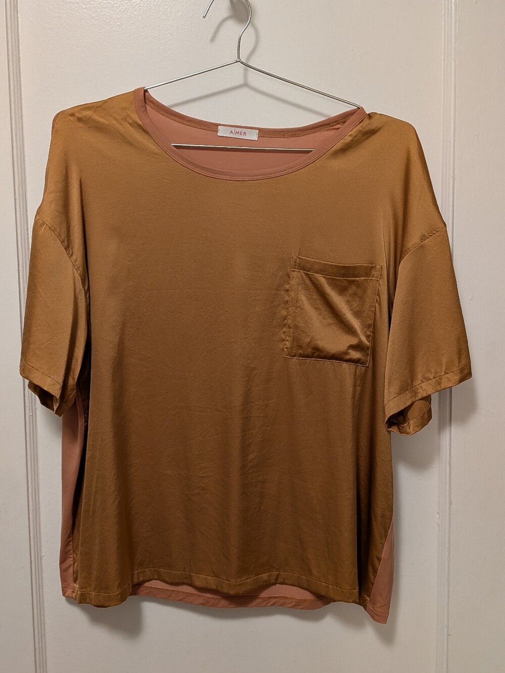 Aimer Women's Silk Bronze Short-Sleeve Tee